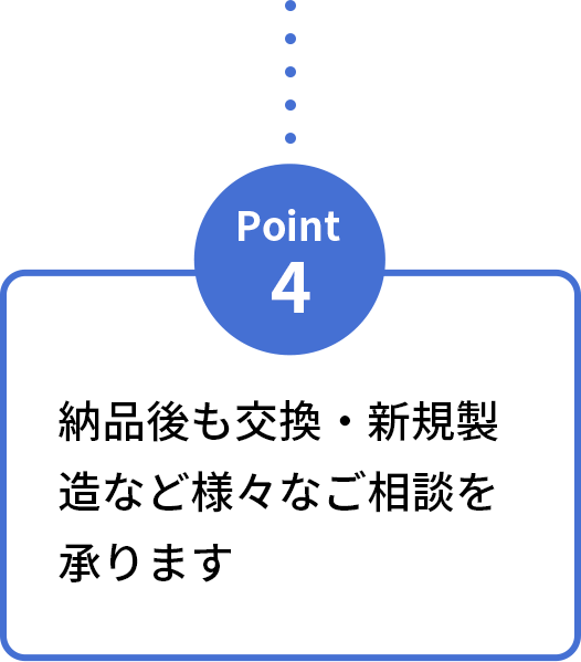 納品後も交換・新規製造など様々なご相談を承ります